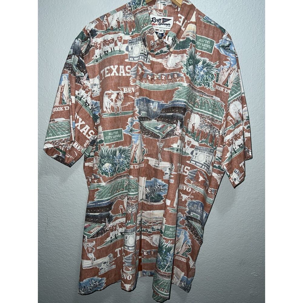 Reyn Spooner University Texas Longhorns Hawaiian Shirt 3XL NCAA Aloha UT Hook Em